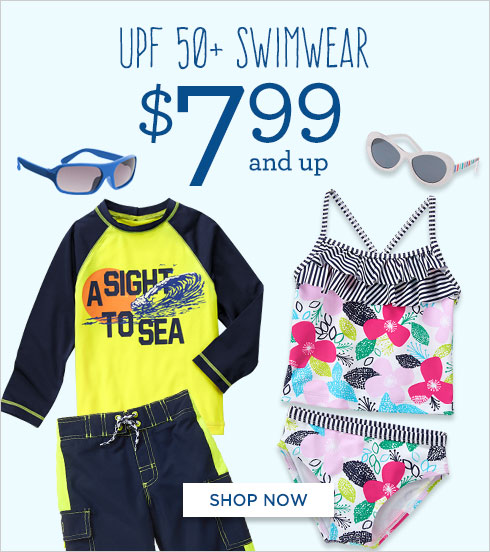 Swimwear $7.99, Sundresses $7.99, and Shorts & Tees For $5.99