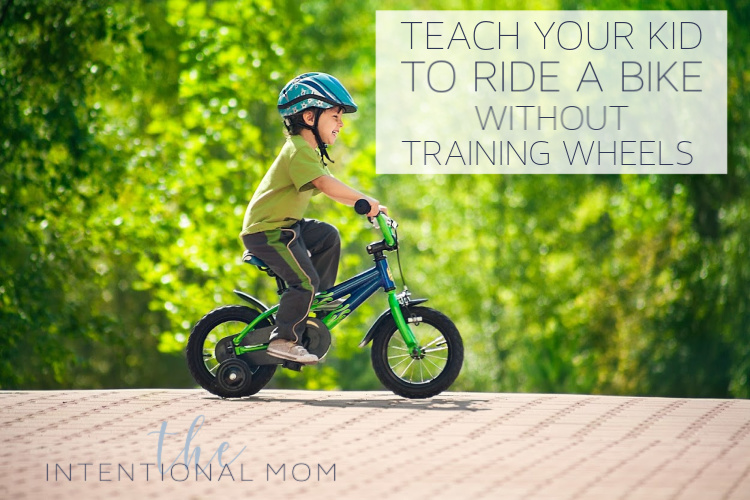 teach kid ride bike training wheels
