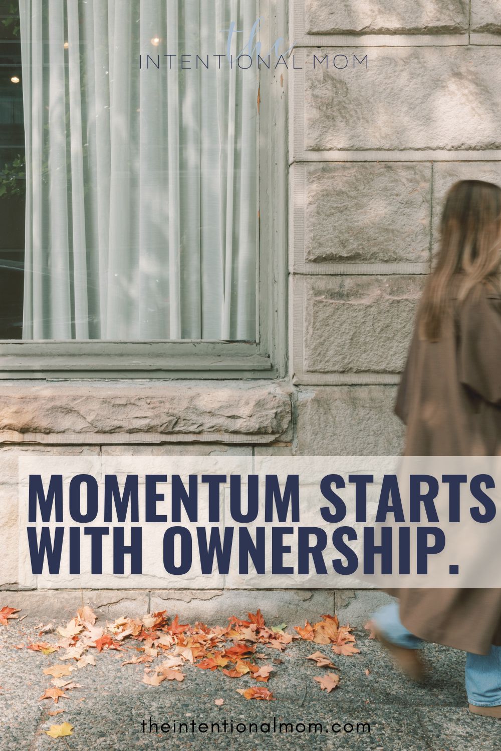 Woman walking outside with determined posture